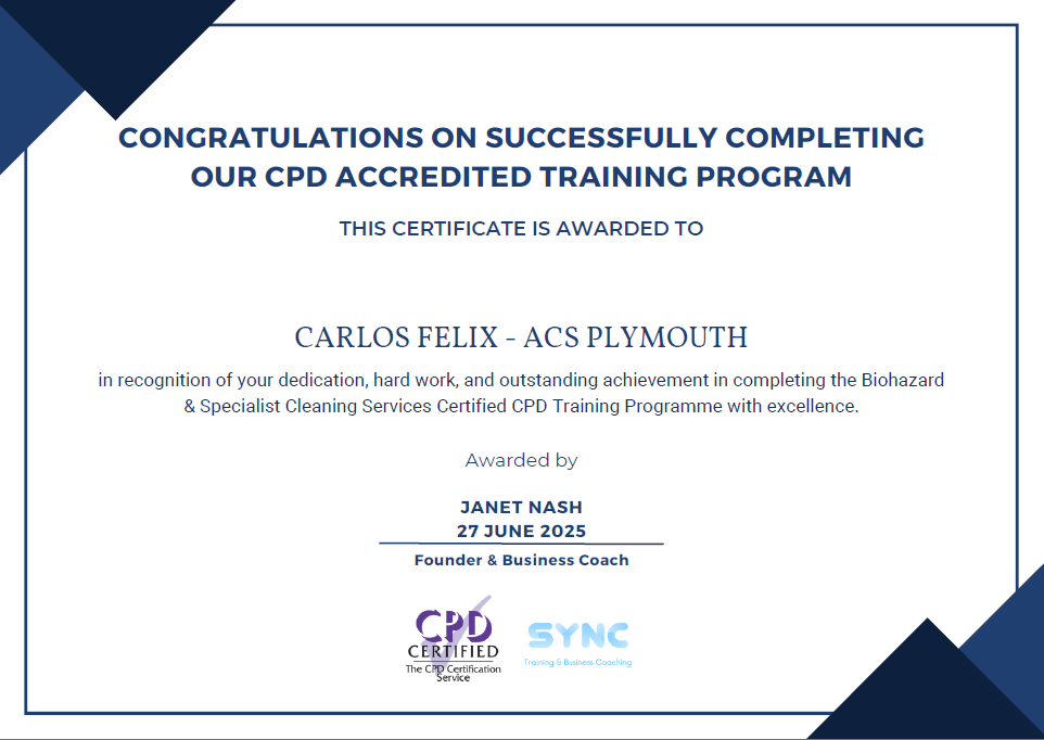 CPD Accredited Biohazard Certificate